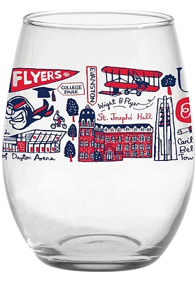 Dayton Flyers Julia Gash Stemless Wine Glass