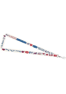 Kansas Jayhawks Julia Gash Satin Lanyard - White