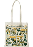 Baylor Bears White Julia Gash Natural Canvas Slim Tote