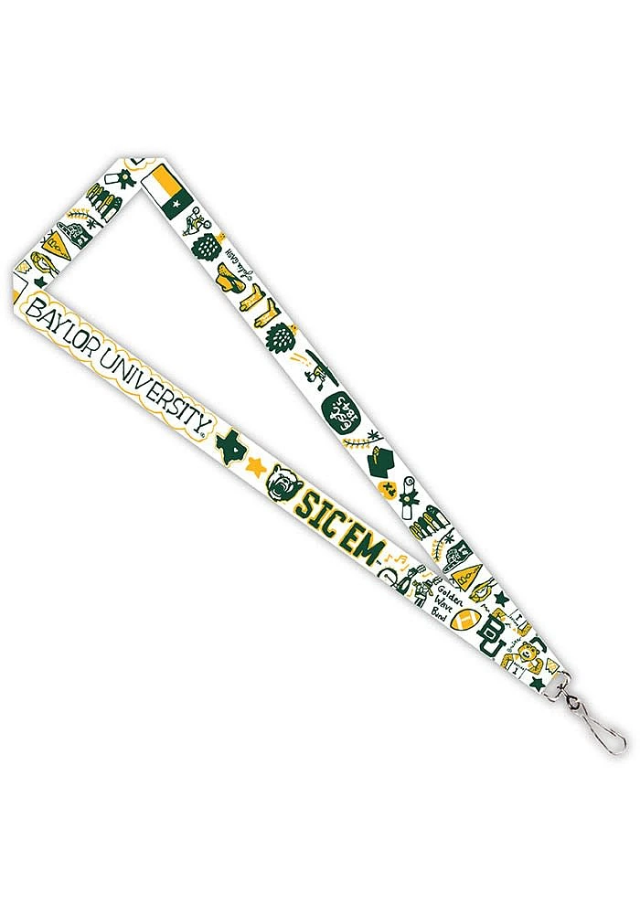 Baylor Bears Julia Gash Satin Lanyard - White