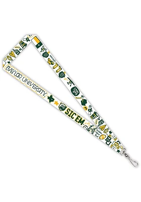 Baylor Bears Julia Gash Satin Lanyard - White