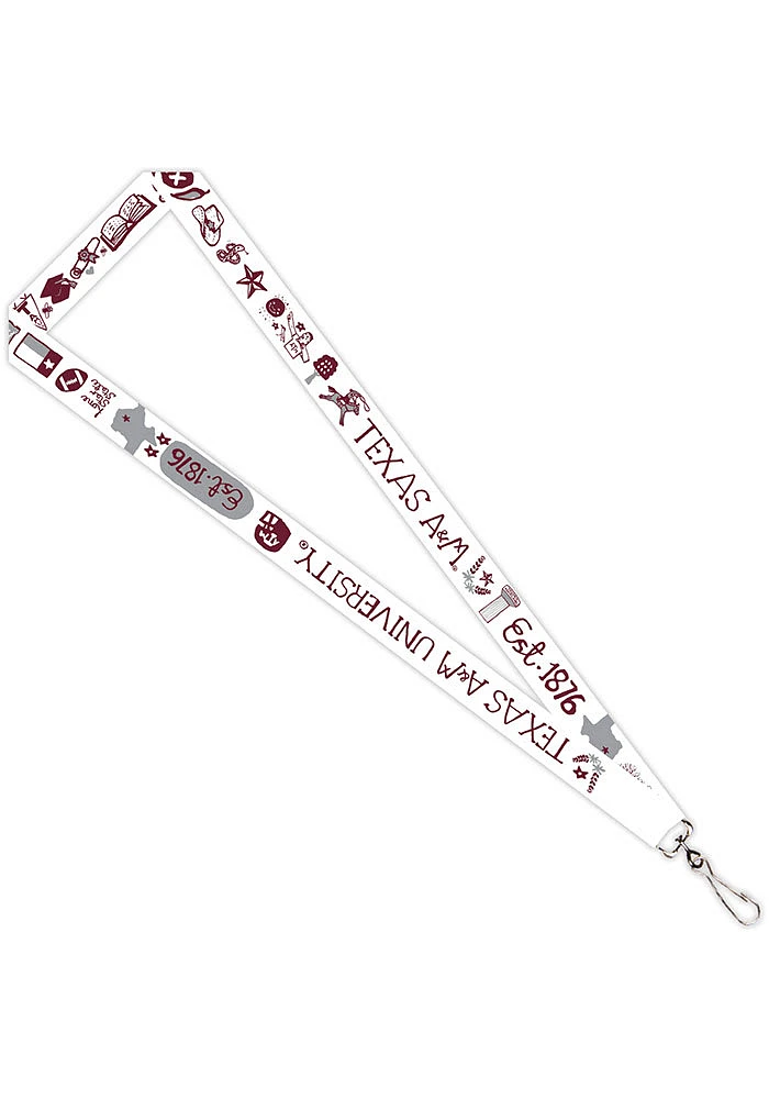 Texas A&M Aggies Julia Gash Satin Lanyard - White