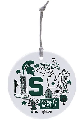 Michigan State Spartans Julia Gash Ornament - White