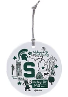Michigan State Spartans Julia Gash Ornament - White