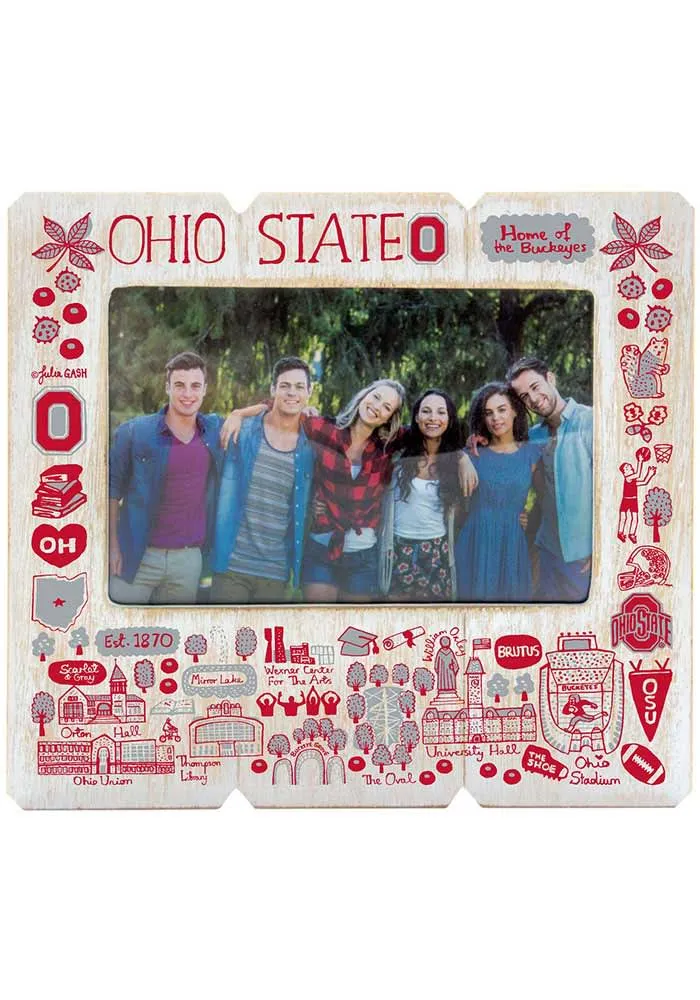 Ohio State Buckeyes Julia Gash 4x6 inch Distressed Wood Picture Frame