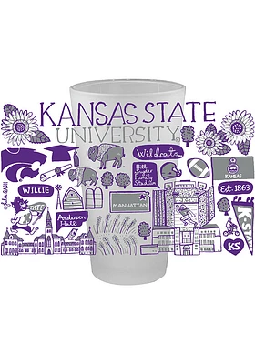 K-State Wildcats Julia Gash 16 oz Frosted Pint Glass - Purple
