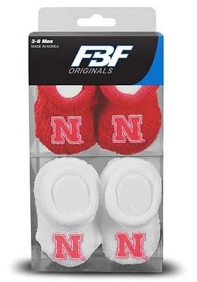 Nebraska Cornhuskers 2pk Knit Baby Bootie Boxed Set