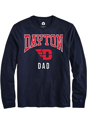 Rally Dayton Flyers Navy Blue Dad Long Sleeve T Shirt