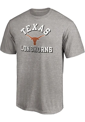 Texas Longhorns Grey Number One Distressed Short Sleeve Fashion T Shirt