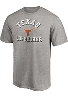 Texas Longhorns Grey Number One Distressed Short Sleeve Fashion T Shirt