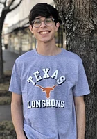 Texas Longhorns Grey Number One Distressed Short Sleeve Fashion T Shirt