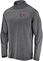 Texas A&M Aggies Mens Grey Contrast Striated Long Sleeve Qtr Zip Pullover