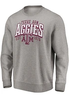 Texas A&M Aggies Mens Grey Defensive Leader Long Sleeve Crew Sweatshirt