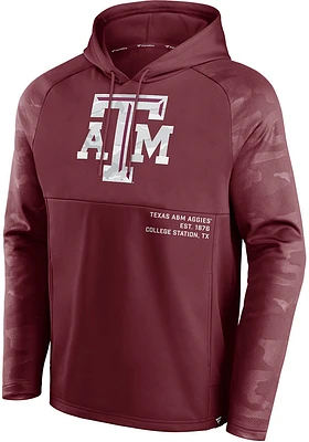 Texas A&M Aggies Mens Maroon Camo Fleece Defender Hood