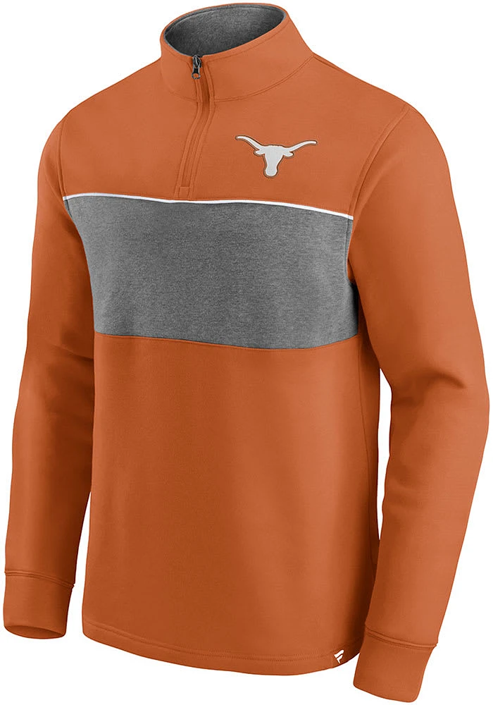 Texas Longhorns Mens Burnt Orange Primary Long Sleeve Qtr Zip Pullover