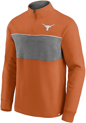 Texas Longhorns Mens Burnt Orange Primary Long Sleeve Qtr Zip Pullover