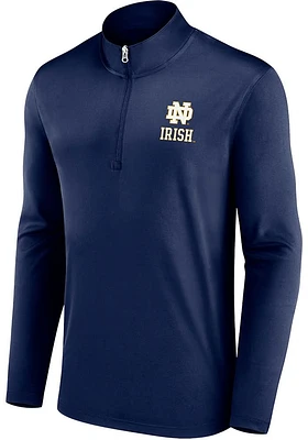 Notre Dame Fighting Irish Mens Navy Blue Team Poly Long Sleeve Qtr Zip Pullover