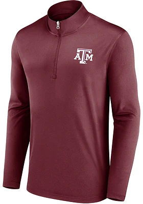 Texas A&M Aggies Mens Maroon Team Poly Long Sleeve Qtr Zip Pullover