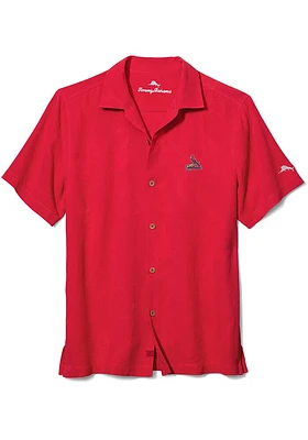 Tommy Bahama St Louis Cardinals Mens Red Al Fresco Jacquard Short Sleeve Dress Shirt
