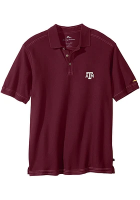 Tommy Bahama Texas A&M Aggies Mens Maroon Emfielder Short Sleeve Fashion Polo