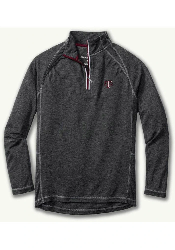 Tommy Bahama Texas A&M Aggies Mens Charcoal Firewall Long Sleeve Qtr Zip Fashion Pullover