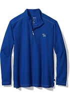 Tommy Bahama Kansas Jayhawks Mens Blue Emfielder 2.0 Long Sleeve Qtr Zip Pullover