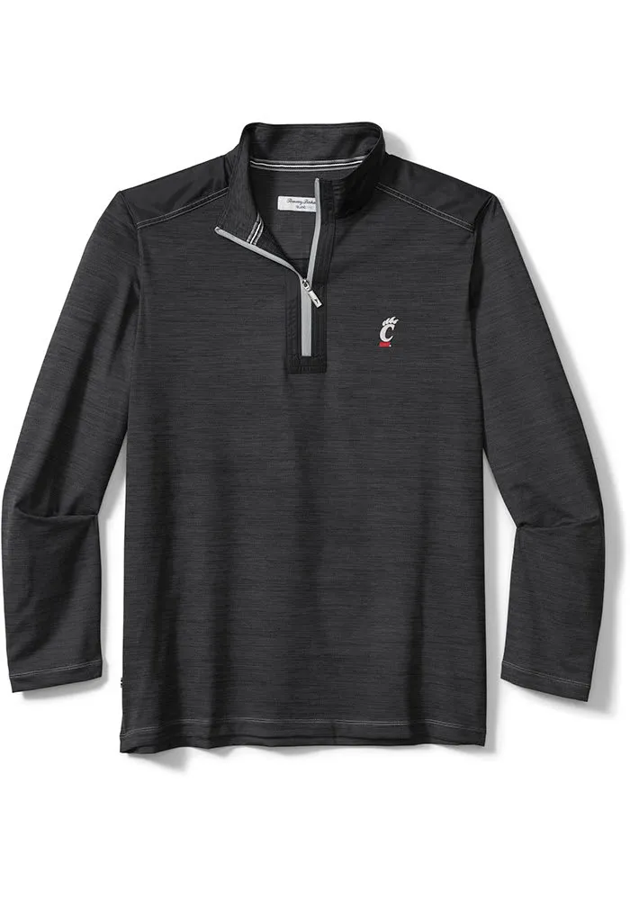 Tommy Bahama Cincinnati Bearcats Mens Black Sport Long Sleeve Qtr Zip Pullover