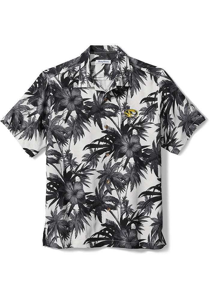 Tommy Bahama Missouri Tigers Mens Black Sport Harbor Island Short Sleeve Dress Shirt