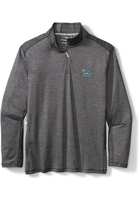 Tommy Bahama Kansas Jayhawks Mens Charcoal Sport Delray Long Sleeve Qtr Zip Pullover