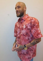 Tommy Bahama Oklahoma Sooners Mens Crimson Reign Forest Fronds Short Sleeve Dress Shirt