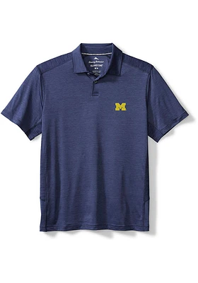 Tommy Bahama Michigan Wolverines Mens Blue Delray Short Sleeve Fashion Polo