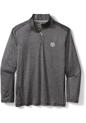 Tommy Bahama Texas A&M Aggies Mens Charcoal Sport Delray Long Sleeve Qtr Zip Pullover