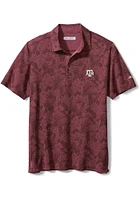 Tommy Bahama Texas A&M Aggies Mens Maroon Sport Palmetto Palms Short Sleeve Fashion Polo
