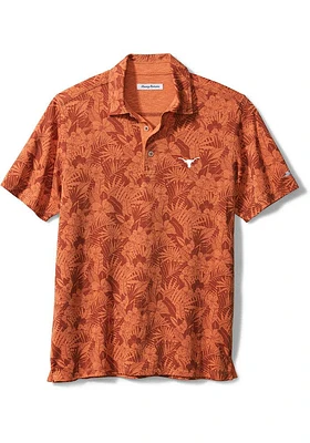 Tommy Bahama Texas Longhorns Mens Burnt Orange Sport Palmetto Palms Short Sleeve Fashion Polo