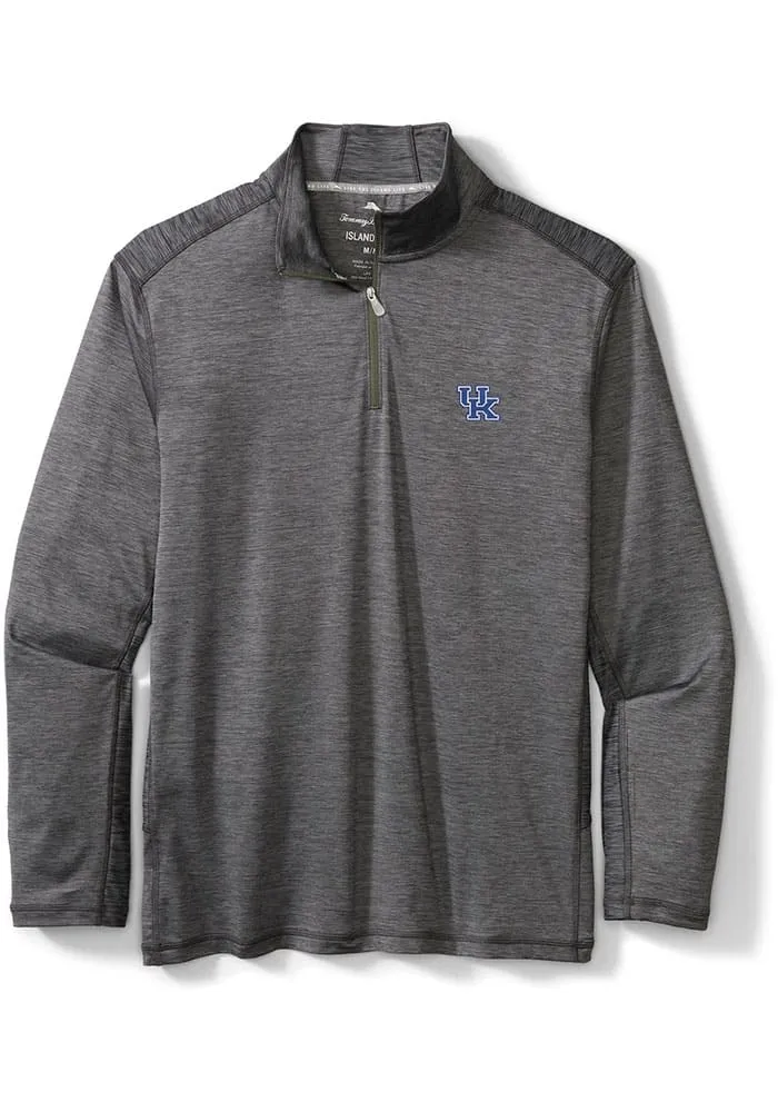 Tommy Bahama Kentucky Wildcats Mens Charcoal Sport Delray Long Sleeve Qtr Zip Pullover