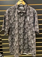 Tommy Bahama Chicago White Sox Mens Black Jungle Shade Camp Short Sleeve Dress Shirt