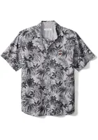 Tommy Bahama Ohio State Buckeyes Mens Black Reign Forest Fronds Short Sleeve Dress Shirt