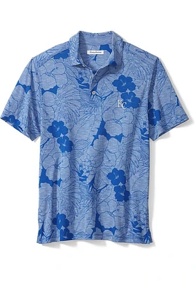 Tommy Bahama Kansas City Royals Mens Light Blue Miramar Blooms Polo Short Sleeve Fashion