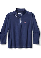 Tommy Bahama St Louis Cardinals Mens Navy Blue Sport On Deck Long Sleeve Qtr Zip Pullover