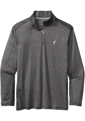 Tommy Bahama Cincinnati Bearcats Mens Charcoal Logo Sport Delray Long Sleeve 1/4 Zip Pullover