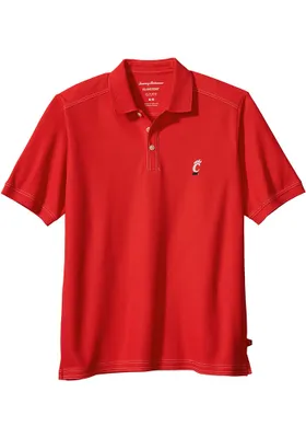 Tommy Bahama Cincinnati Bearcats Mens Red Sports Emfielder Short Sleeve Polo