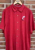 Tommy Bahama Cincinnati Bearcats Mens Red Sport Tropic Isles Camp Short Sleeve Dress Shirt