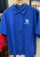 Tommy Bahama Kentucky Wildcats Mens Blue Sport Tropic Isles Camp Short Sleeve Dress Shirt