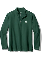 Tommy Bahama Michigan State Spartans Mens Green Emfielder Long Sleeve Qtr Zip Fashion Pullover