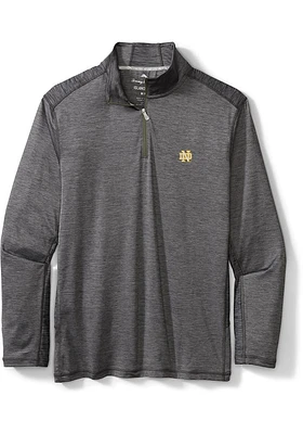Tommy Bahama Notre Dame Fighting Irish Mens Charcoal Sport Delray Long Sleeve Qtr Zip Pullover
