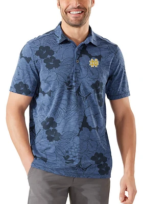 Tommy Bahama Notre Dame Fighting Irish Mens Navy Blue Miramar Blooms Short Sleeve Fashion Polo