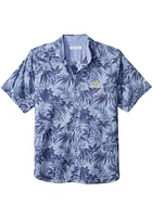 Tommy Bahama Notre Dame Fighting Irish Mens Navy Blue Sport Printed Reign Forest Fronds Short Slee..