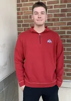 Tommy Bahama Ohio State Buckeyes Mens Red Sport Nassau Long Sleeve Qtr Zip Fashion Pullover