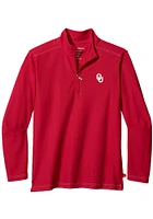 Tommy Bahama Oklahoma Sooners Mens Red Emfielder Long Sleeve Qtr Zip Fashion Pullover