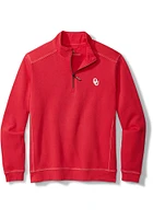 Tommy Bahama Oklahoma Sooners Mens Red Sport Nassau Long Sleeve Qtr Zip Pullover